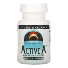 Вітамін А, Active A, Source Naturals, 25,000 МО, 120 таблеток