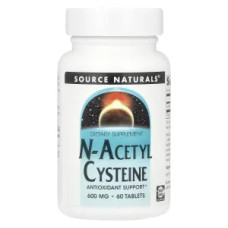 N-ацетилцистеїн 600 мг, N-Acetyl Cysteine ​​Source Naturals, 60 таблеток