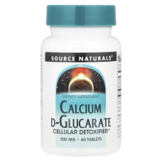 Кальцій D-глюкарат 1000 мг, Source Naturals Calcium D-Glucarate, 60 таблеток (500 мг у таблетці)
