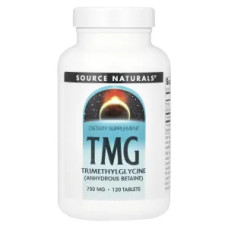 Триметилгліцин 750 мг, TMG Source Naturals, 120 таблеток