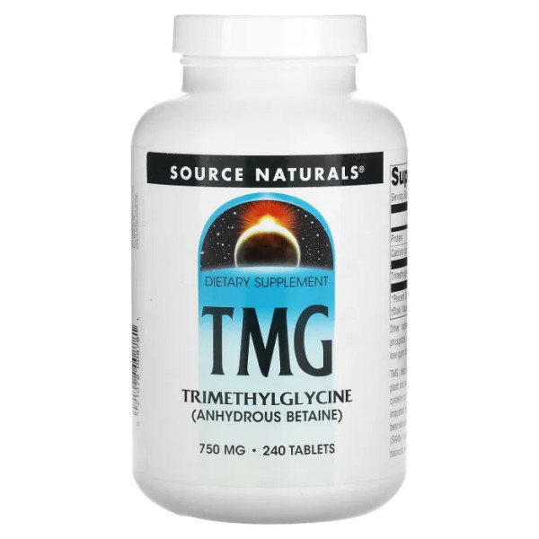Триметилглицин (ТМГ), TMG, Source Naturals, 750 мг, 240 таблеток