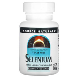 Селен, Source Naturals L-селенометионин, 200 мкг, 120 таблеток