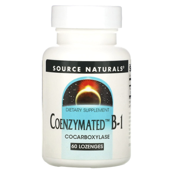 Тіамін, Coenzymated B-1, Source Naturals, коензимний, 60 таблеток