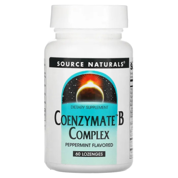 Витамин В (комплекс), Coenzymate B Complex, Source Naturals, мята, 60 леденцов