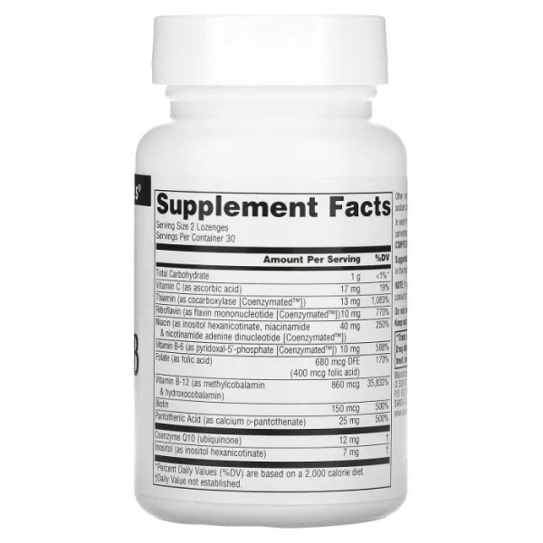 Витамин В (комплекс), Coenzymate B Complex, Source Naturals, мята, 60 леденцов