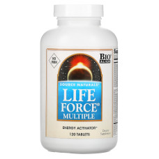 Мультивітаміни для імунітету, Life Force Multiple, Source Naturals, без заліза, 120 таблеток