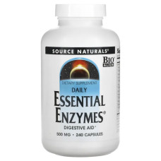 Ферменты для пищеварения 500 мг, Source Naturals Essential Enzymes, 240 капсул
