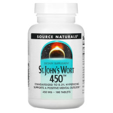Зверобій, Source Naturals Звіробій, 450 мг, 180 таблеток