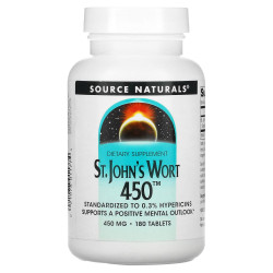 Зверобой, Source Naturals St. John's Wort, 450 мг, 180 таблеток