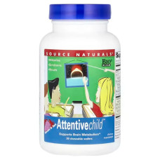 Внимательный ребенок жевательные, Source Naturals Attentive Child, сладкий и терпкий вкус 30 жевательных таблеток