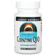 Коензим Q10 100 мг, Source Naturals Coenzyme Q10, 60 гелевих капсул