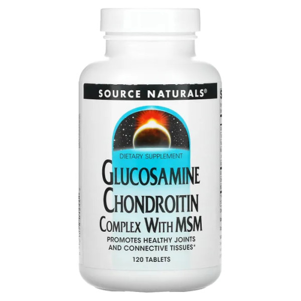 Глюкозамин и хондроитин, Glucosamine Chondroitin MSM, Source Naturals, комплекс, 120 таблеток