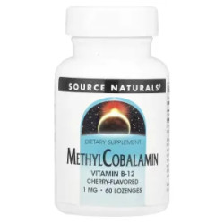 Метилкобаламін 1 мг, MethylCobalamin Source Naturals, вишня, 60 пастилок
