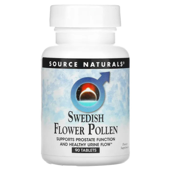 Підтримка функції простати, Swedish Flower Pollen, Source Naturals, 90 таблеток