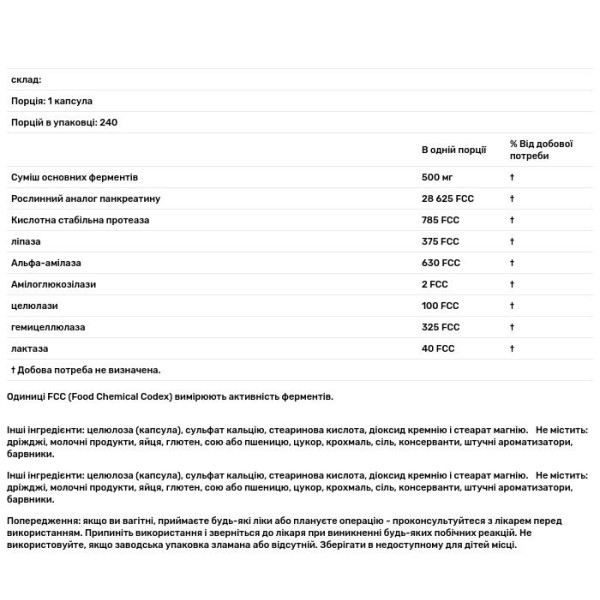 Ферменти для травлення, Essential Enzymes, Source Naturals, вегетаріанські, 500 мг, 240 капсул