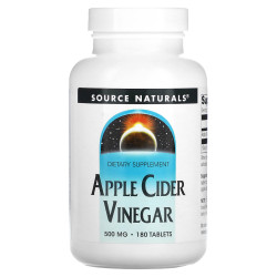 Яблочный сидровый уксус, Source Naturals Apple Cider Vinegar, 500 мг, 180 таблеток