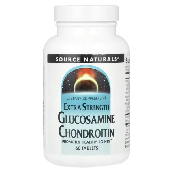 Глюкозамін та хондроїтин, Glucosamine Chondroitin, Source Naturals, 60 таблеток