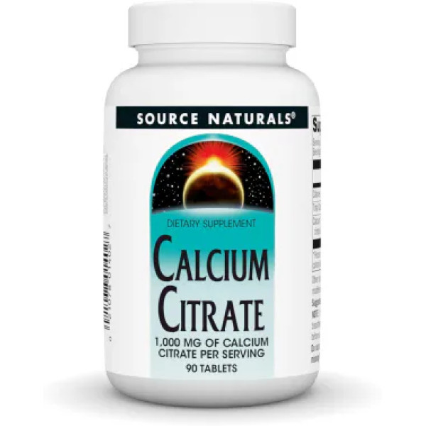 Кальцій цитрат, Calcium Citrate, Source Naturals, 1000 мг, 90 капсул