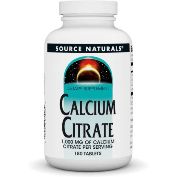 Кальцій цитрат, Calcium Citrate, Source Naturals, 1000 мг, 180 таблеток