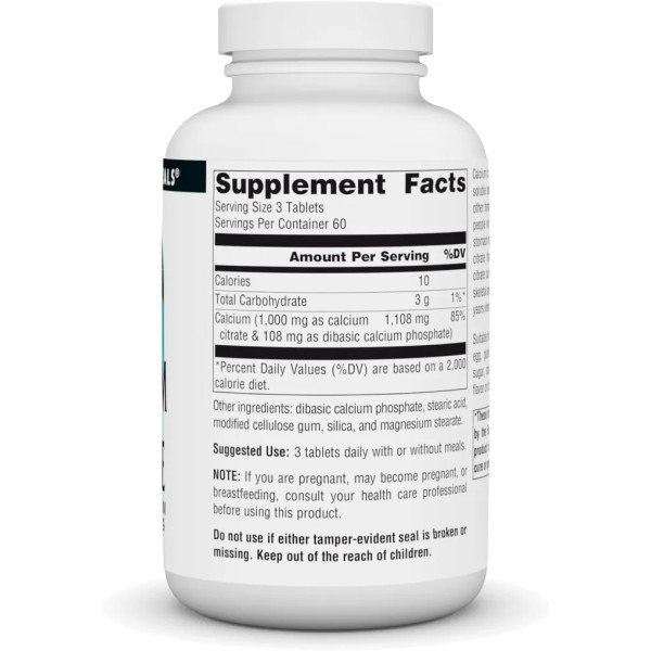 Кальцій цитрат, Calcium Citrate, Source Naturals, 1000 мг, 180 таблеток