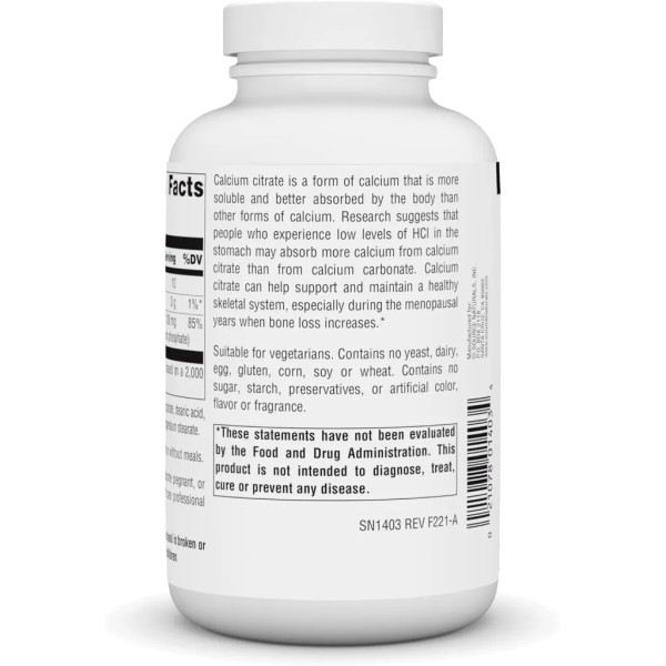 Кальцій цитрат, Calcium Citrate, Source Naturals, 1000 мг, 180 таблеток