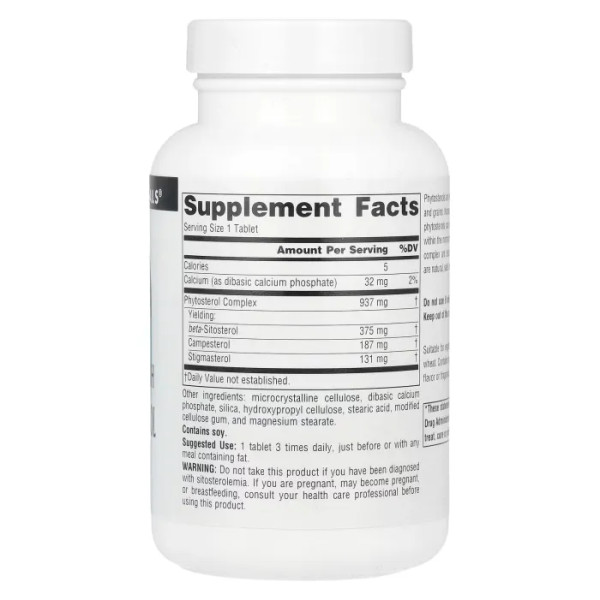 Бета ситостерол комплекс, Beta Sitosterol, Source Naturals, 375 мг, 60 таблеток