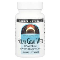 Эпимедиум 1000 мг для сексуального здоровья, Source Naturals Horny Goat Weed (Epimedium), 30 таблеток