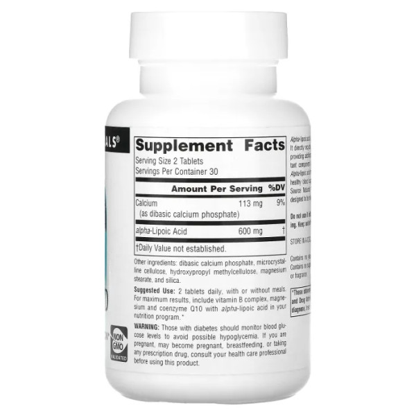 Альфа-ліпоєва кислота, Alpha Lipoic Acid, Source Naturals, уповільненого вивільнення, 300 мг, 60 таблеток