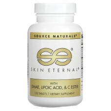 Здоровье кожи с DMAE + Альфа-липоевой кислотой, Skin Eternal, Source Naturals, 120 таблеток