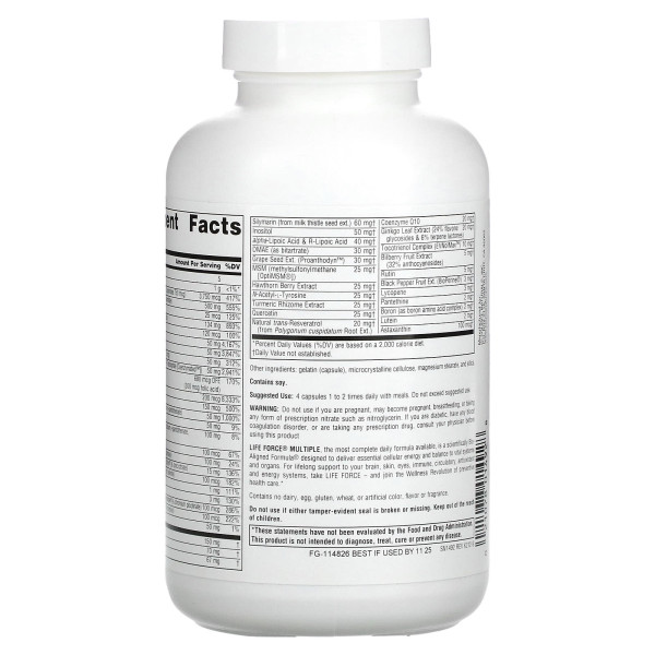 Мультивітаміни без заліза (баланс життєвих сил), Life Force Multiple, Source Naturals, 180 капсул