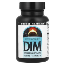 DIM дииндолилметан 100 мг, Source Naturals DIM, 30 таблеток