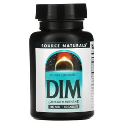 Дииндолилметан, Source Naturals DIM, 100 мг, 60 таблеток