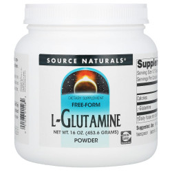 Глютамин, Source Naturals L-Glutamine, порошок в свободной форме, 453,6 г.