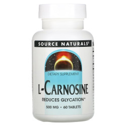 Л-карнозин, Source Naturals L-Carnosine, 500 мг, 60 таблеток