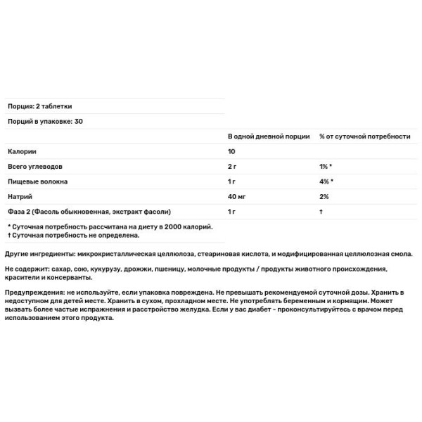 Белая Фасоль Фаза 2, Source Naturals, 500 мг, 60 табл.