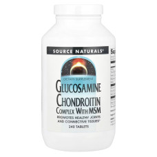 Глюкозамін і хондроїтин з ЧСЧ, Glucosamine Chondroitin MSM Source Naturals, 240 таблеток