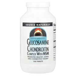 Глюкозамін і хондроїтин з ЧСЧ, Glucosamine Chondroitin MSM Source Naturals, 240 таблеток