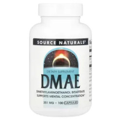 ДМАЭ 351 мг, DMAE Source Naturals, 100 капсул