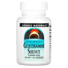 Глюкозамін сульфат, Source Naturals Glucosamine Sulfate, 500 мг, 60 кап.