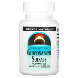 Глюкозамін сульфат, Source Naturals Glucosamine Sulfate, 500 мг, 60 кап.