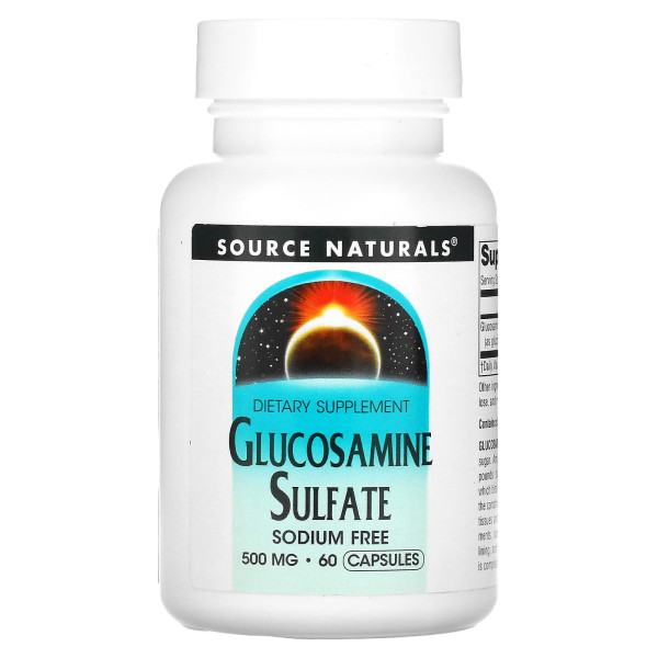 Глюкозамін сульфат, Glucosamine Sulfate, Source Naturals, 500 мг, 60 кап.