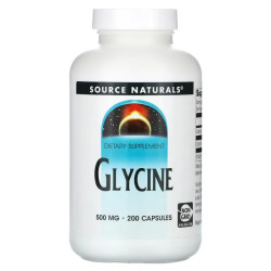Глицин 1000 мг, Source Naturals Glycine, 200 капсул (500 мг в капсуле)