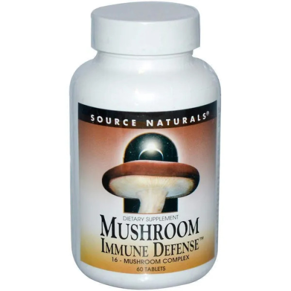 Імунний захист, Mushroom Immune Defense, Source Naturals, комплекс з 16 грибів, 60 таблеток