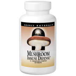 Имунный защитник, Source Naturals Mushroom Immune Defense, комплекс из 16 грибов, 120 таблеток