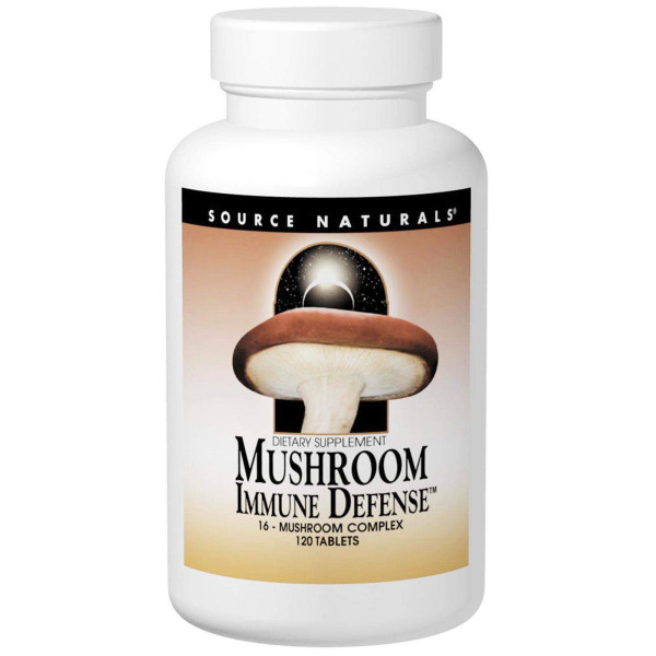 Імунний захист, Mushroom Immune Defense, Source Naturals, комплекс з 16 грибів, 120 таблеток
