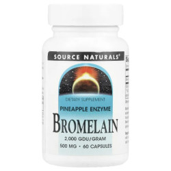 Бромелайн 500 мг, Source Naturals Bromelain, 60 капсул