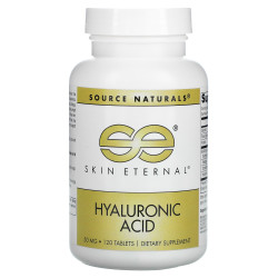 Гиалуроновая кислота, Source Naturals Hyaluronic Acid, 50 мг, 120 таблеток