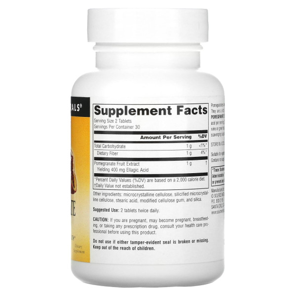 Екстракт граната, Pomegranate Extract, Source Naturals, 500 мг, 60 таблеток