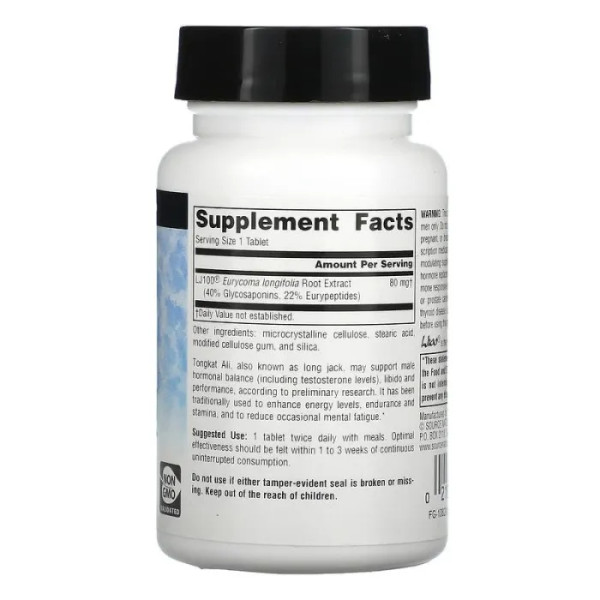 Тонгкат Алі, Tongkat Ali, Source Naturals, тонік для чоловічого лібідо, 30 таблеток