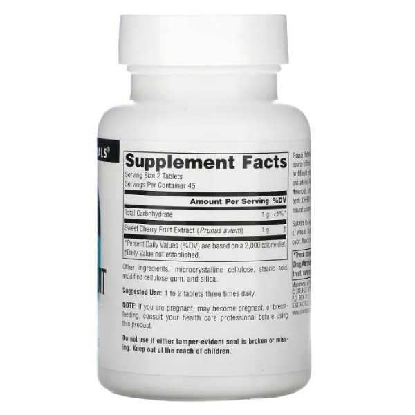 Екстракт дикої вишні (Cherry Fruit), Source Naturals, 500 мг, 90 таб.